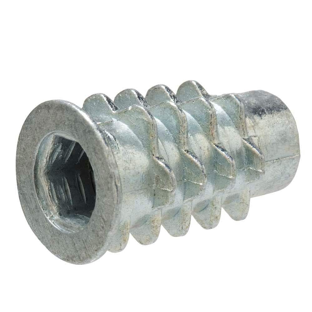 Everbilt 1/4 in. x 30 mm Zinc Type D Insert Nut Screw 817788 - The