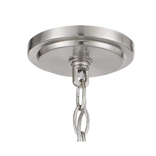 Elegant Mini 5-Light Chandelier in Brushed Nickel with Etched Opal Glass