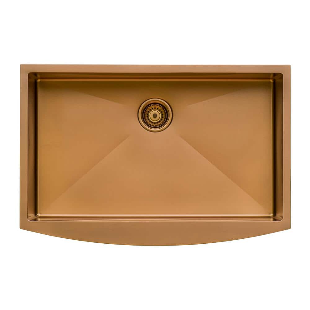 Copper Tone Matte Bronze 30-Inch Farmhouse Stainless Steel Sink