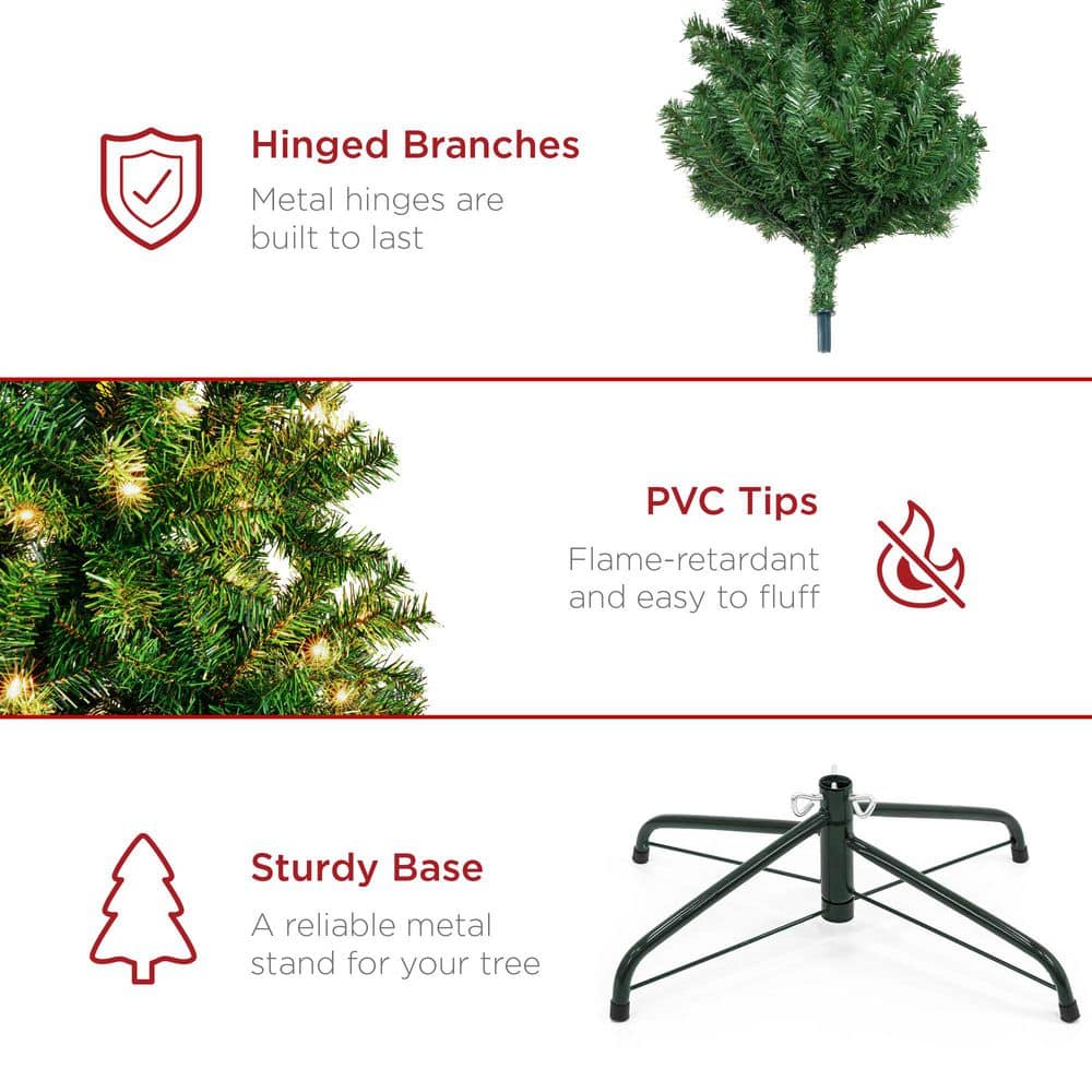 Festive Pine 6ft Pre-Lit Multicolor Outdoor Christmas Tree with Metal Base