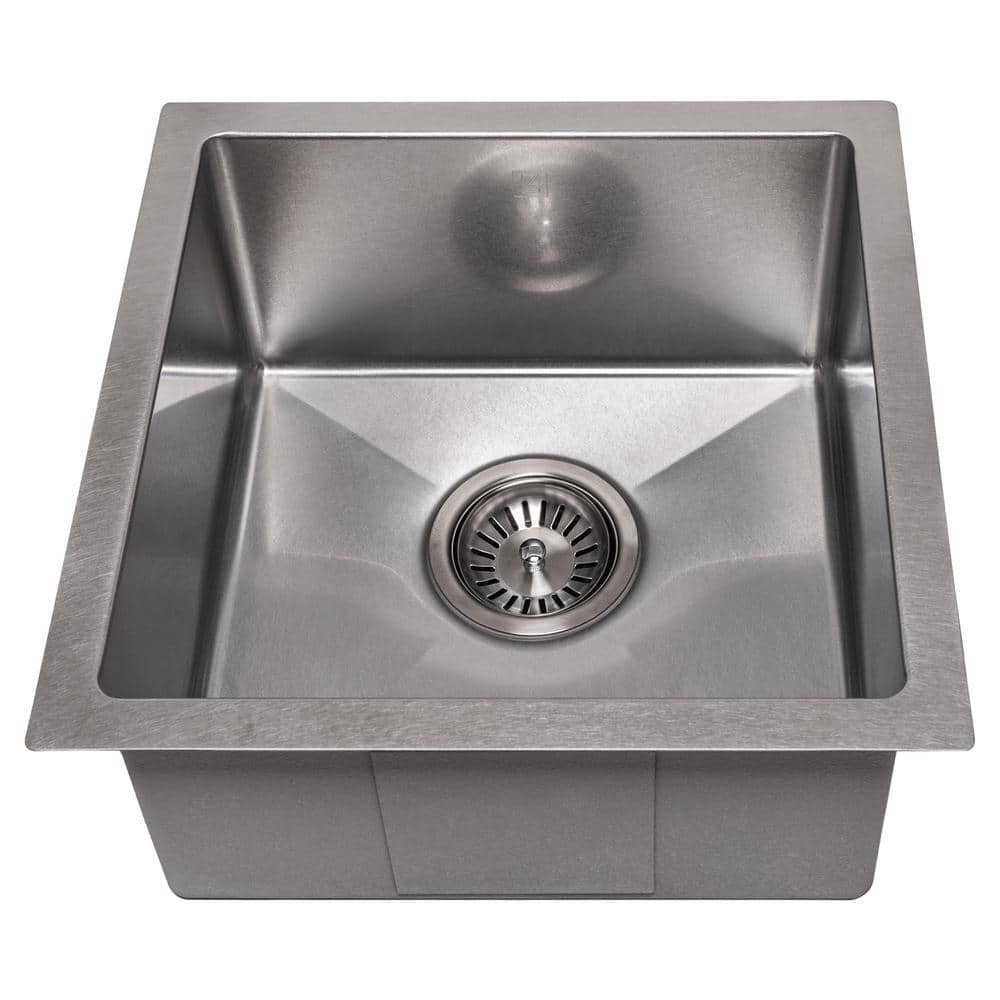DuraSnow 15" Stainless Steel Undermount Single Bowl Kitchen Sink