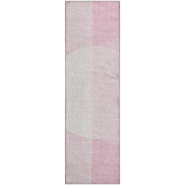 Mayfield Premium Machine Washable Abstract AMF2281 Pink 2 ft. x 7 ft. Runner Rug