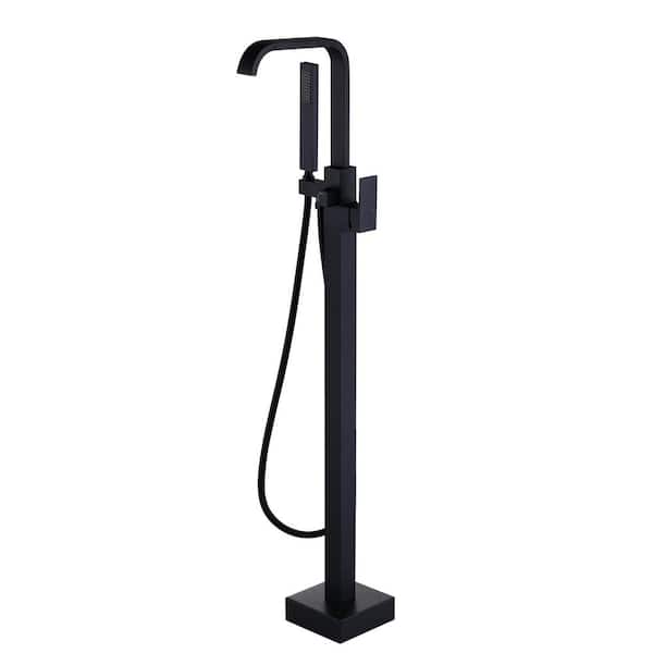 Single-Handle Freestanding Tub Faucet with Handheld Shower in. Matte Black