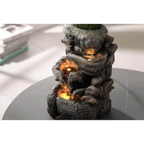 Afoxsos Tabletop LED Water Fountain for Indoor Relaxation and Zen