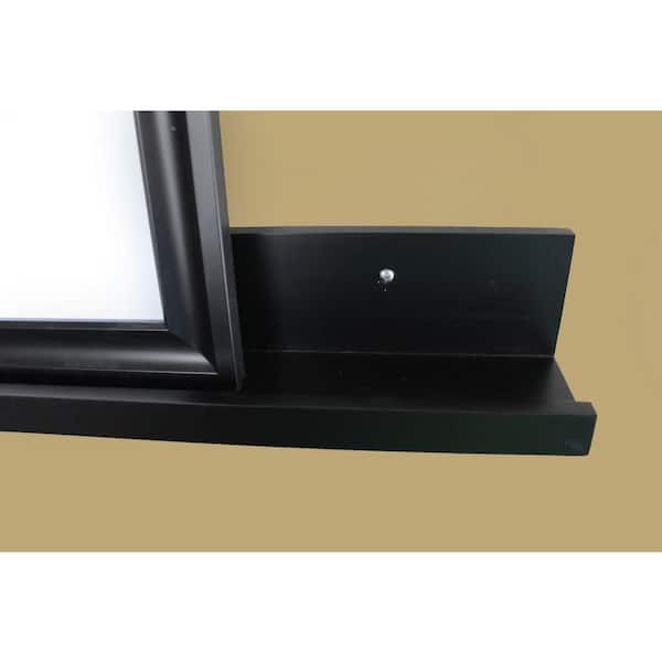 inPlace - 60 in. W x 4.5 in. D x 3.5 in. H Black MDF Large Picture Ledge Floating Wall Shelf
