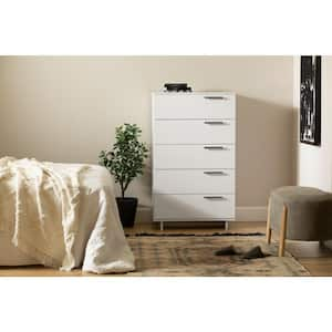 Cavallari 5-Drawer, Pure White Chest of Drawers