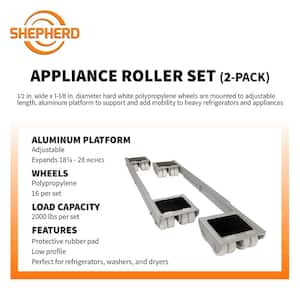 18-1/4 - 28 in. Aluminum Steel Appliance Rollers (2-Pack)