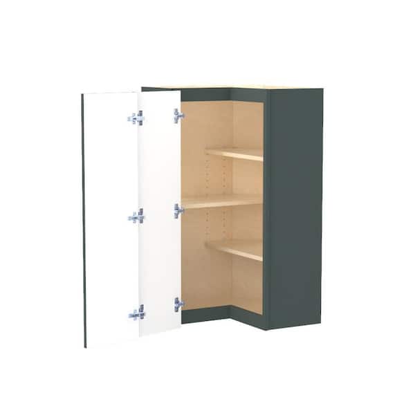 Franklin 24 in. W x 24 in. D x 42 in. H Assembled Plywood Wall Kitchen Corner Cabinet in Verdant Green with Shelves