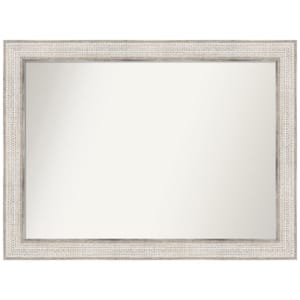 Trellis Silver 44 in. x 33 in. Non-Beveled Classic Rectangle Wood Framed Wall Mirror in Silver