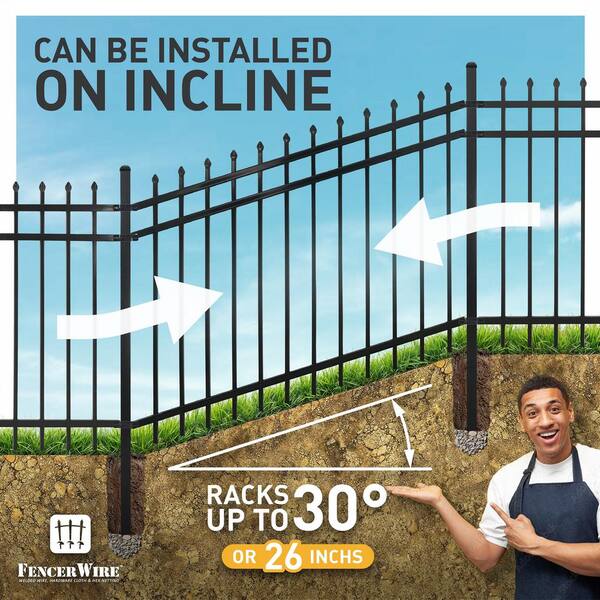 Fencer Wire 6 ft. x 8 ft. Heavy-Duty Steel Spaced Bar Pointed Pinnacle Metal Fence Panel (Pack of 10)