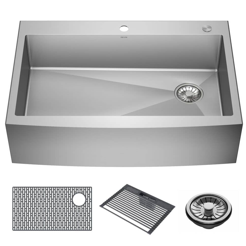 Delta 33-inch Stainless Steel Farmhouse Apron Front Single Bowl Sink