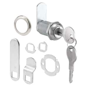 Drawer and Cabinet Lock, 1-1/8 in., Diecast, Stainless Steel, 13/16 in. Max. Panel