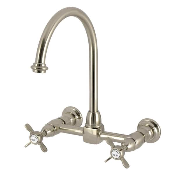 Essex 2-Handle Bridge Kitchen Faucet in Brushed Nickel