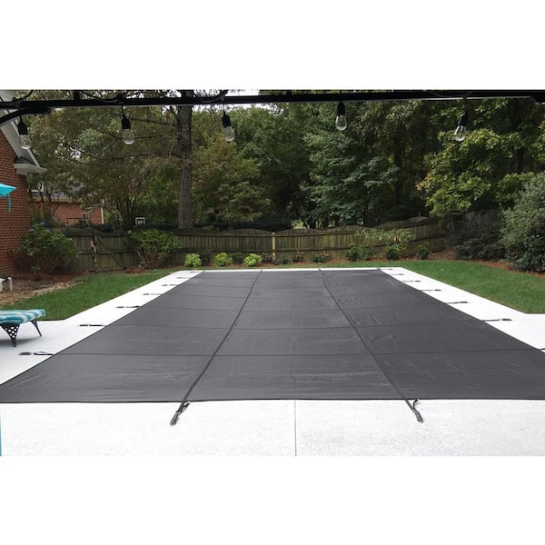 Water Warden 18 ft. x 36 ft. Rectangle Gray Mesh In Ground Pool Safety Cover, ASTM F1346 Certified