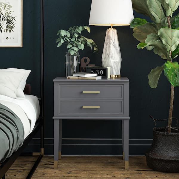 in. Depot 23.6 3619408COM Rectangle Table by Home Graphite CosmoLiving - with Gray Cosmopolitan The End Westerleigh Drawer