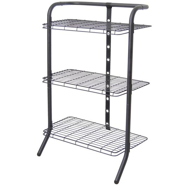 The Art of Storage 33 in. 3-Tier Black Adjustable Gravity Shelf