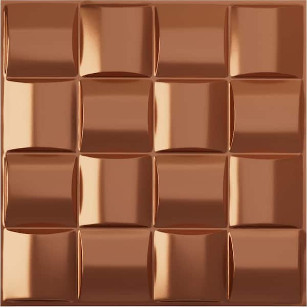Ekena Millwork 19 5/8 in. x 19 5/8 in. Baile EnduraWall Decorative 3D Wall Panel, Copper (12-Pack for 32.04 Sq. Ft.)
