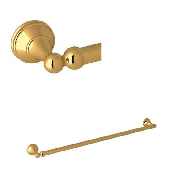 Georgian Era 24 in. Wall Mounted Towel Bar in Unlacquered Brass