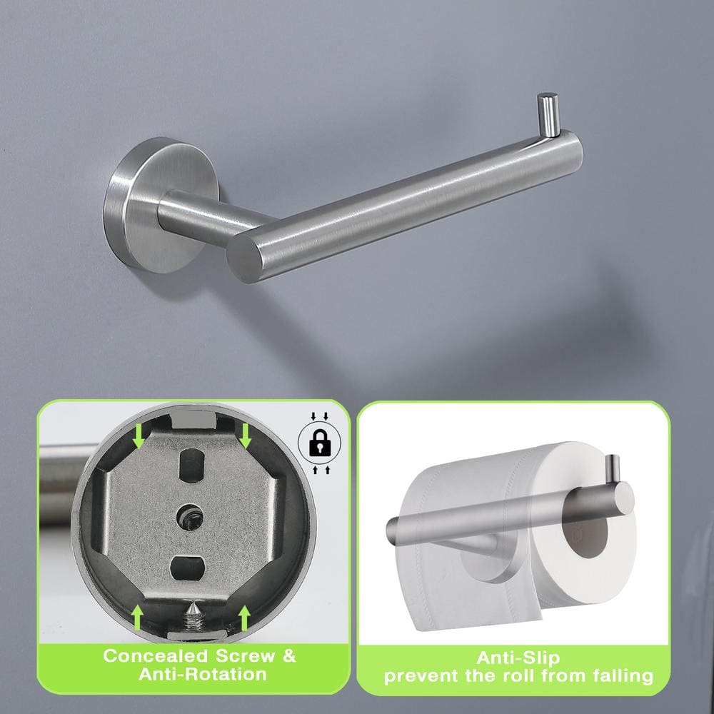 Brushed Nickel Stainless Steel Wall Mounted Toilet Paper Holder Set