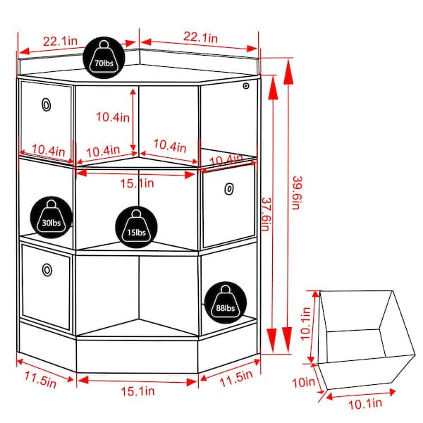 VEIKOUS White Kids Toy Storage Cabinet 3-Drawer Organizer Cube Shelf with  Hidden Wheels Kids Cabinet-01 - The Home Depot