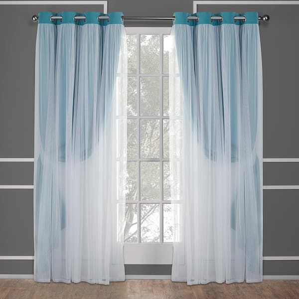 EXCLUSIVE HOME Catarina Turquoise Solid Lined Room Darkening