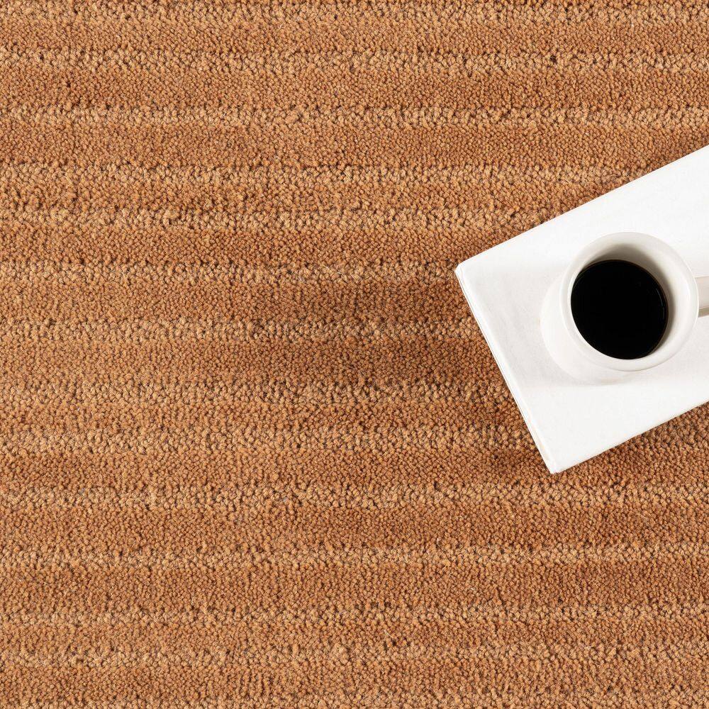 Southwest Rust Handmade Wool Striped 4' x 6' Area Rug