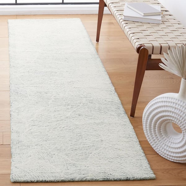 Metro 2 ft. x 10 ft. Dark Gray/Ivory Solid Color Abstract Runner Rug