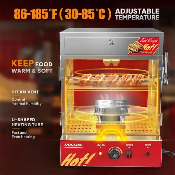 Karl home 49 qt. Stainless Steel 270 Hot Dogs / 58 Buns Hot