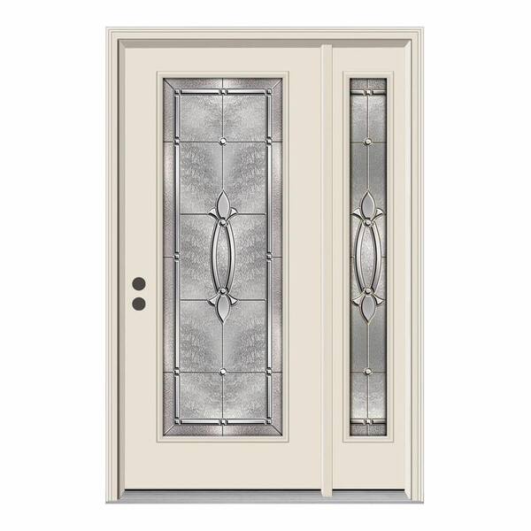 JELD-WEN 50 in. x 80 in. Full Lite Blakely Primed Steel Prehung Right-Hand Inswing Front Door with Right-Hand Sidelite