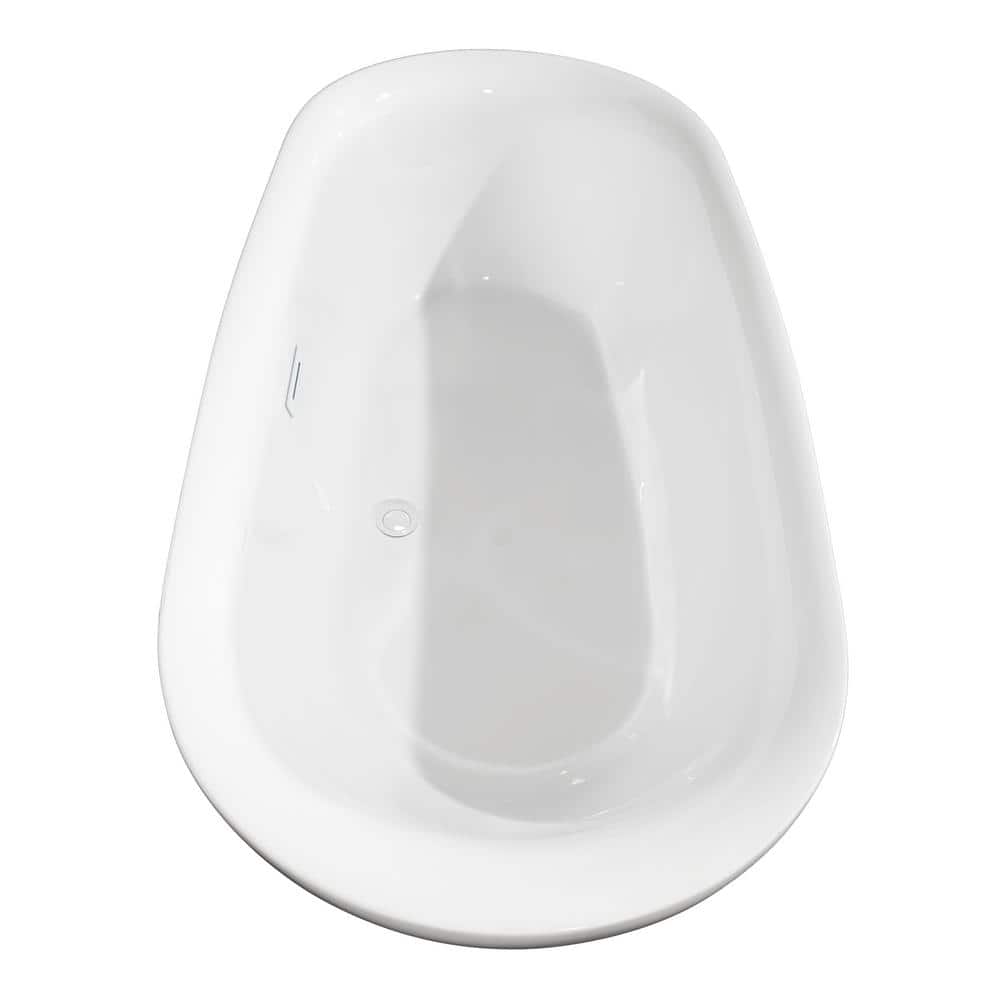 Melissa 71'' Shiny White Freestanding Acrylic Soaking Bathtub