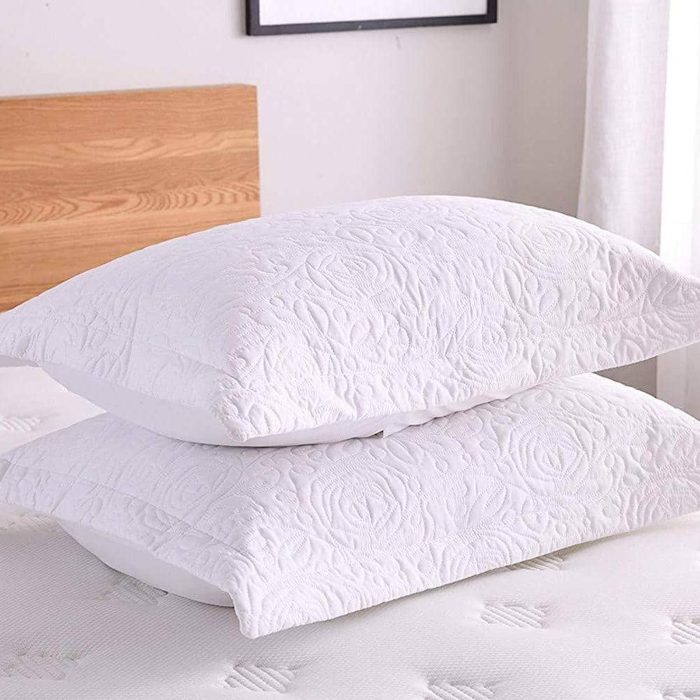 White King Size Embroidered Cotton and Polyester Sham