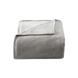 Solid Ultra Soft Plush Gray Microfiber Twin Blanket