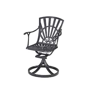 Grenada Charcoal Gray Cast Aluminum Swivel Outdoor Dining Chair