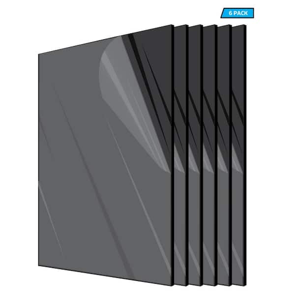 AdirOffice 24 in. x 48 in. x 0.093 in. Plexiglass Black Acrylic Sheet (6-Pack)