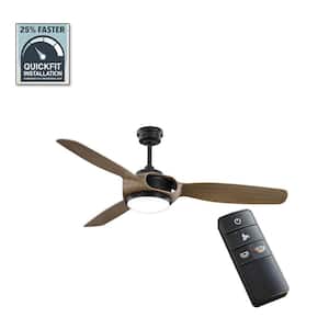 Sedgewood 60 in. White Color Changing Integrated LED Matte Black Ceiling Fan with Light Kit and Remote Control