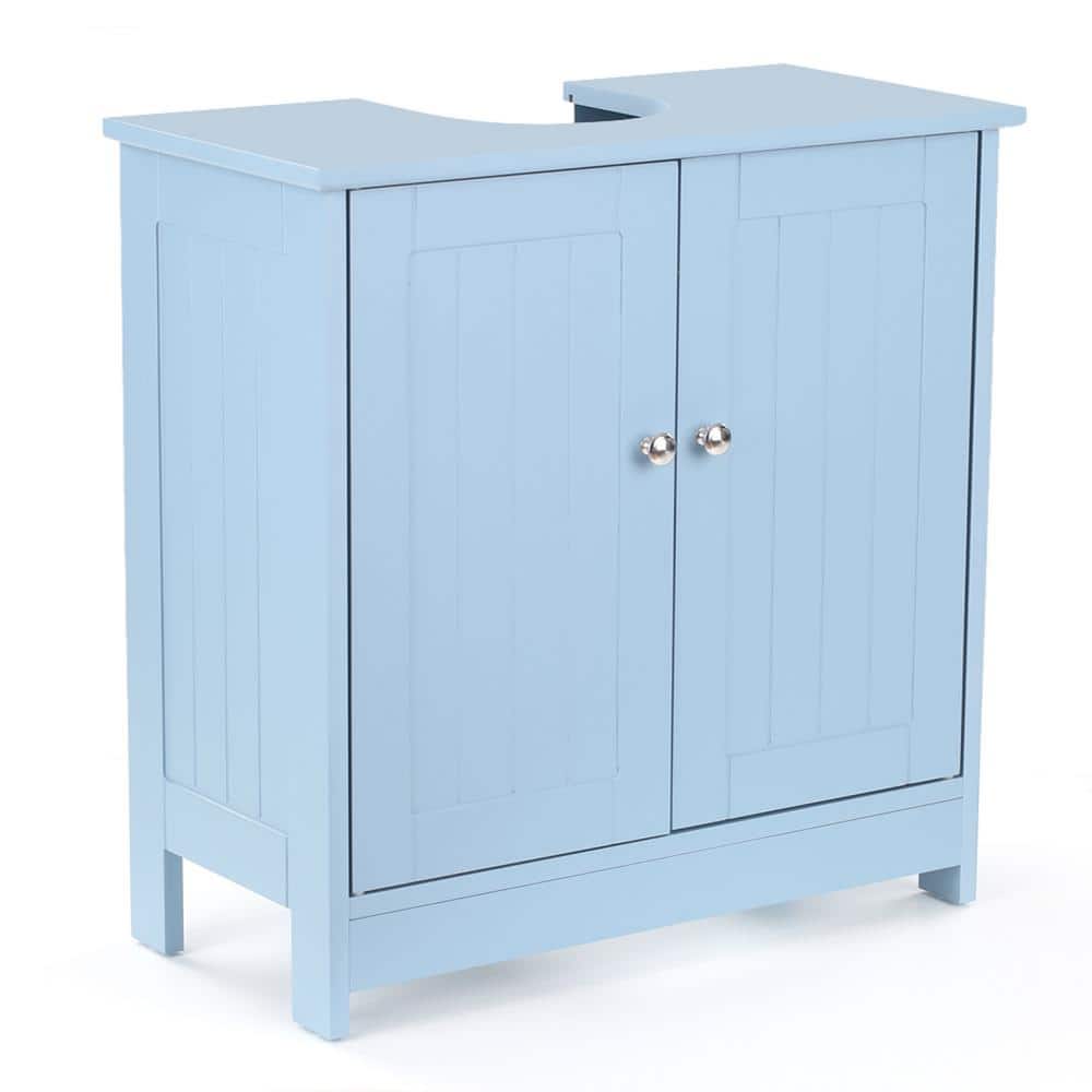 11.4 in. W x 23.6 in. D x 23.6 in. H Blue Linen Cabinet