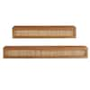 StyleWell Natural Wood Floating Wall Shelves with Rattan Caning Detail (Set  of 2) 20MJE2133 - The Home Depot