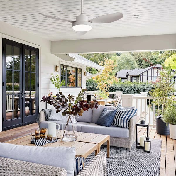 48 in. Indoor White Ceiling Fan with Light Kit Remote Control 3-Colors Adjustable and Reversible DC Motor