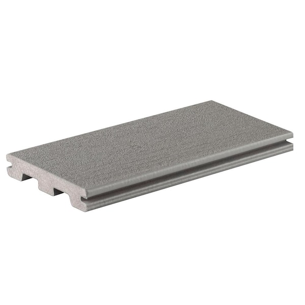 TimberTech Composite Terrain 1 in. x 6 in. x 1 ft. Grooved Stone Ash Composite Sample (Actual: 0.94 in. x 5.36 in. x 1 ft)