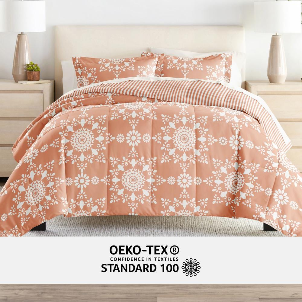 Queen Gray Microfiber Reversible Bed in a Bag Set