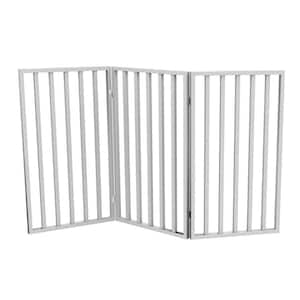 54 in. x 32 in. Wooden Freestanding White Pet Gate