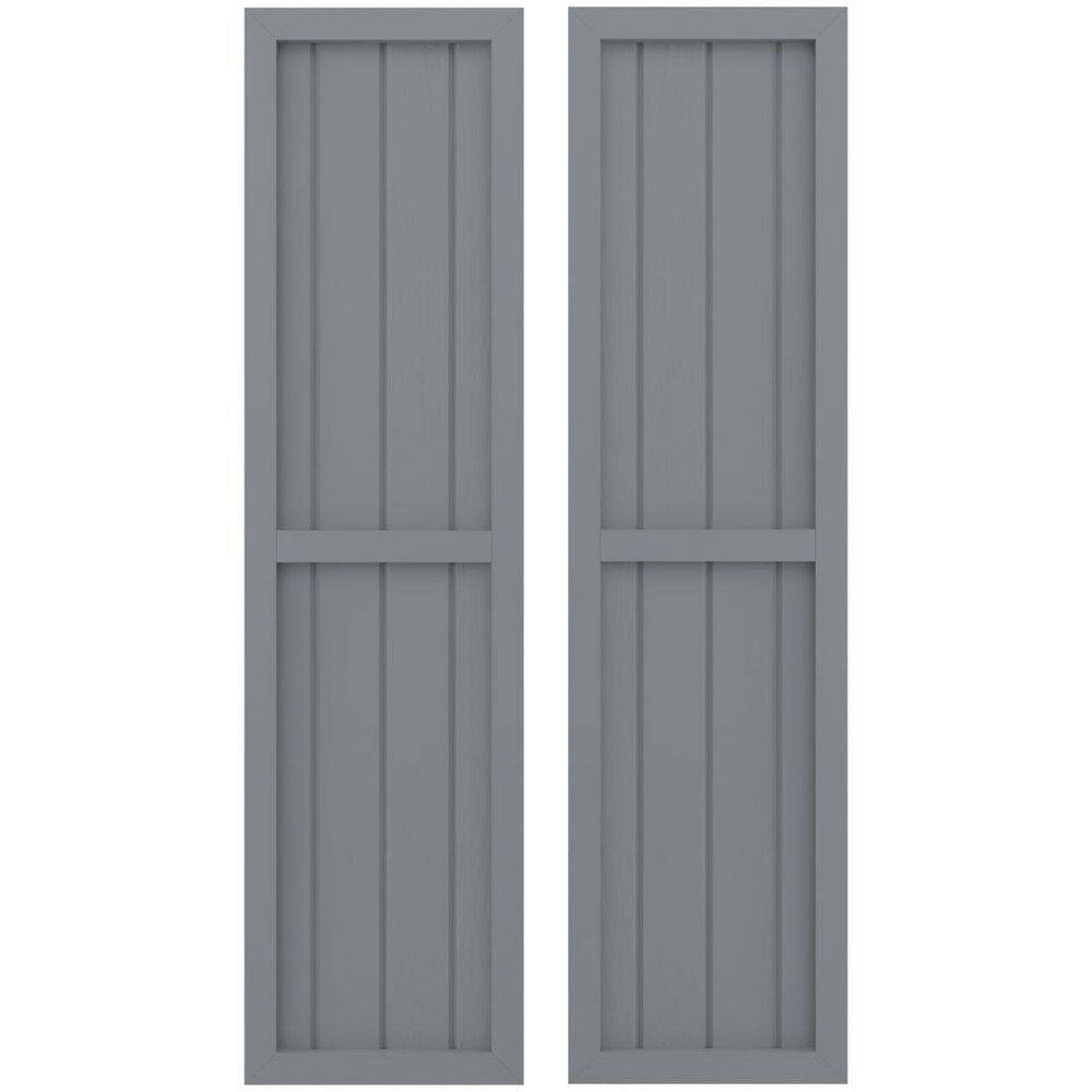 14 in. W x 34 in. H Americraft 4-Board Exterior Real Wood 2 Equal Panel Framed Board and Batten Shutters in Ocean Swell price history on PriceWatchPro