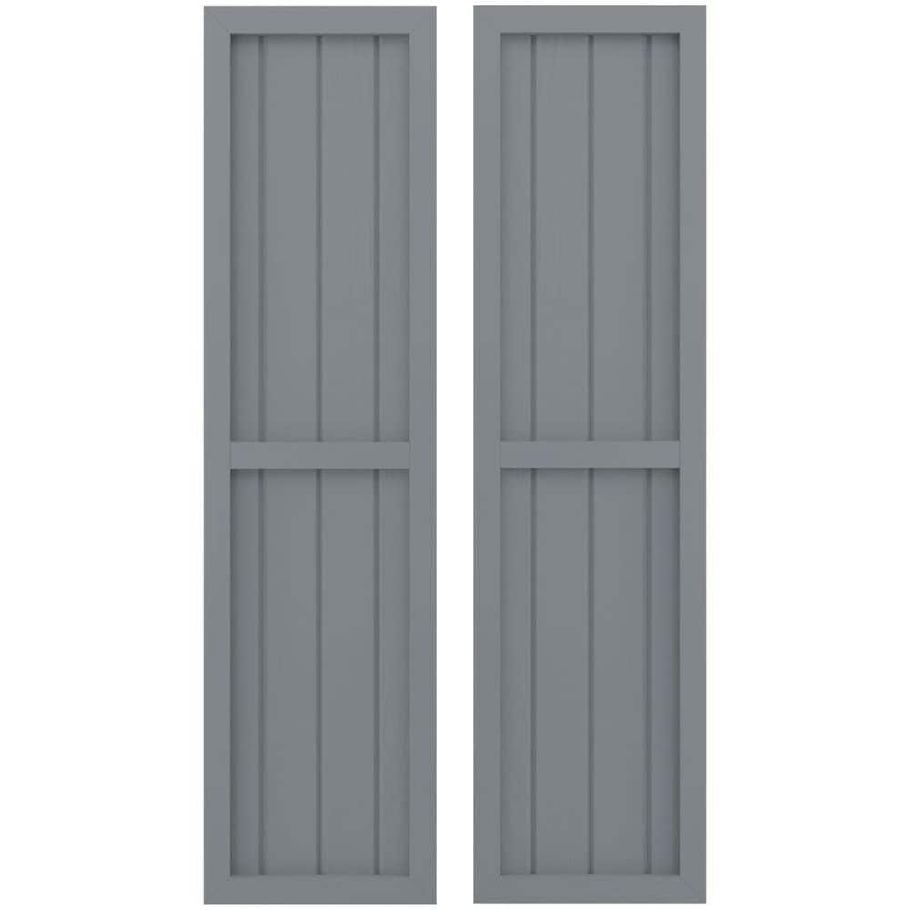 Ocean Swell Blue Mango Wood Board-n-Batten Exterior Shutters, 14"W x 39"H
