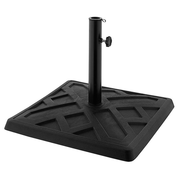 Square Metal Patio Umbrella Base in Black