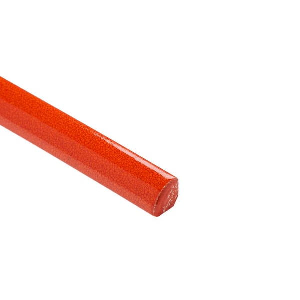 Orion Orange 0.47 in. x 7.87 in. Glazed Terracotta Quarter Round Bullnose Trim