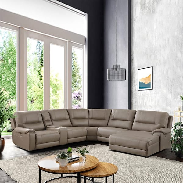 Taupe sectional with deals chaise