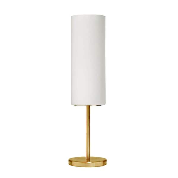 Dainolite Paza 18 in. Aged Brass Indoor Table Lamp for Bedroom and Office