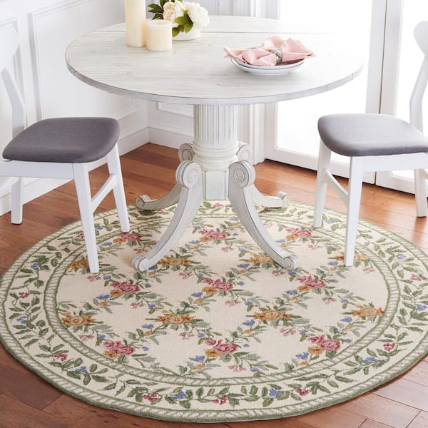 Chelsea 6 ft. x 6 ft. Ivory Floral Round Rug