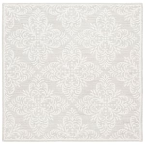 Micro-Loop Silver/Ivory 5 ft. x 5 ft. Geometric Square Area Rug