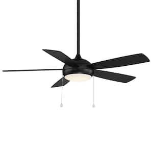 Disc II 52 in. Integrated LED Indoor Matte Black Ceiling Fan with 3000K Dimmable LED Light Kit